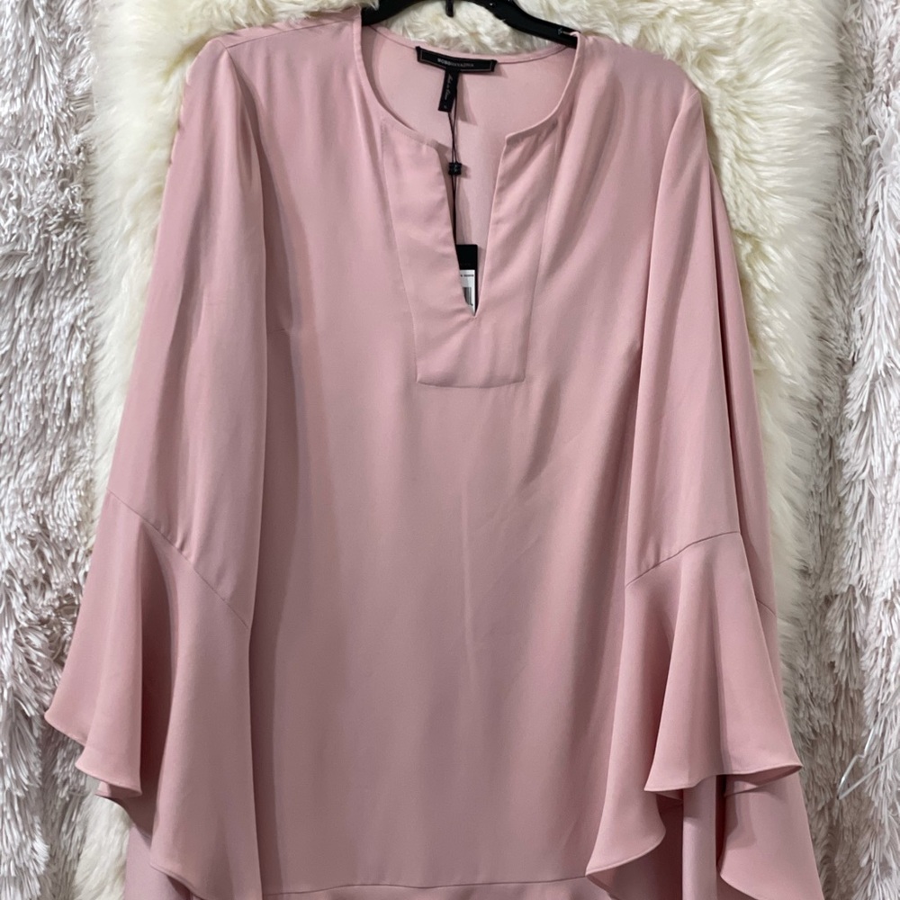 BCBGMAXAZRIA ROSE FLUTTER SLEEVE SHIFT DRESS SIZE:  S MSRP $248